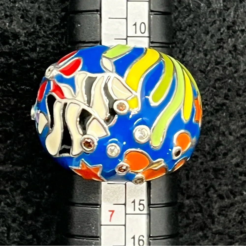 Belle Etoile Angelfish Ring -Ocean Blue Size 6 Sterling 925